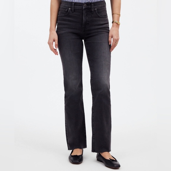 NWT Madewell Kick Out Crop Jeans - Washed Black - Raw Hem Edition Size 25 - Picture 5 of 6